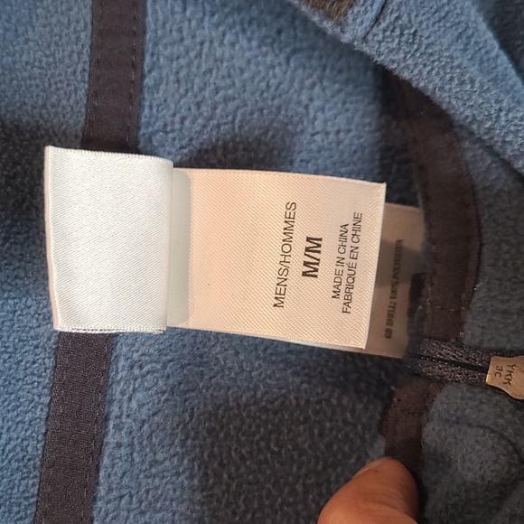 TNF The North Face blue & gray fleece pullover sweater men's medium - Picture 5 of 8